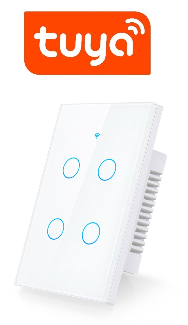Interruptor WiFi Tuya con enchufe blanco: Elegancia de domótica inteligente