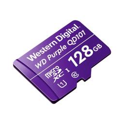 WD Purple SC QD101 WDD128G1P0C - Tarjeta de memoria flash - 128 GB - UHS-I U1 / Class10 - microSDXC UHS-I - prpura
