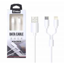 CABLE INKAX MICROUSBIPHONE 2.1A 2 EN 1