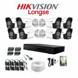 KIT DVR HIKVISION 8 CAMARAS BULLET + DISCO CCTV + CABLE