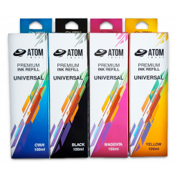 KIT 4 TINTAS REFILL COMPATIBLES ATOM UNIVERSALES