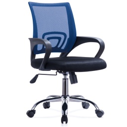 SILLA DE OFICINA ECO MESH A-998 CON POSABRAZOS AZUL