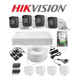 KIT DVR HIKVISION 4 CAMARAS 2MP BULLET + DISCO CCTV