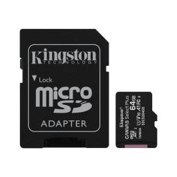 Kingston Canvas Select Plus - Tarjeta de memoria flash (adaptador microSDXC a SD Incluido) - 64 GB - A1  Video Class V1