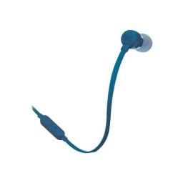 JBL T110 - Auriculares internos con micro - en oreja - cableado - conector de 3,5 mm - azul
