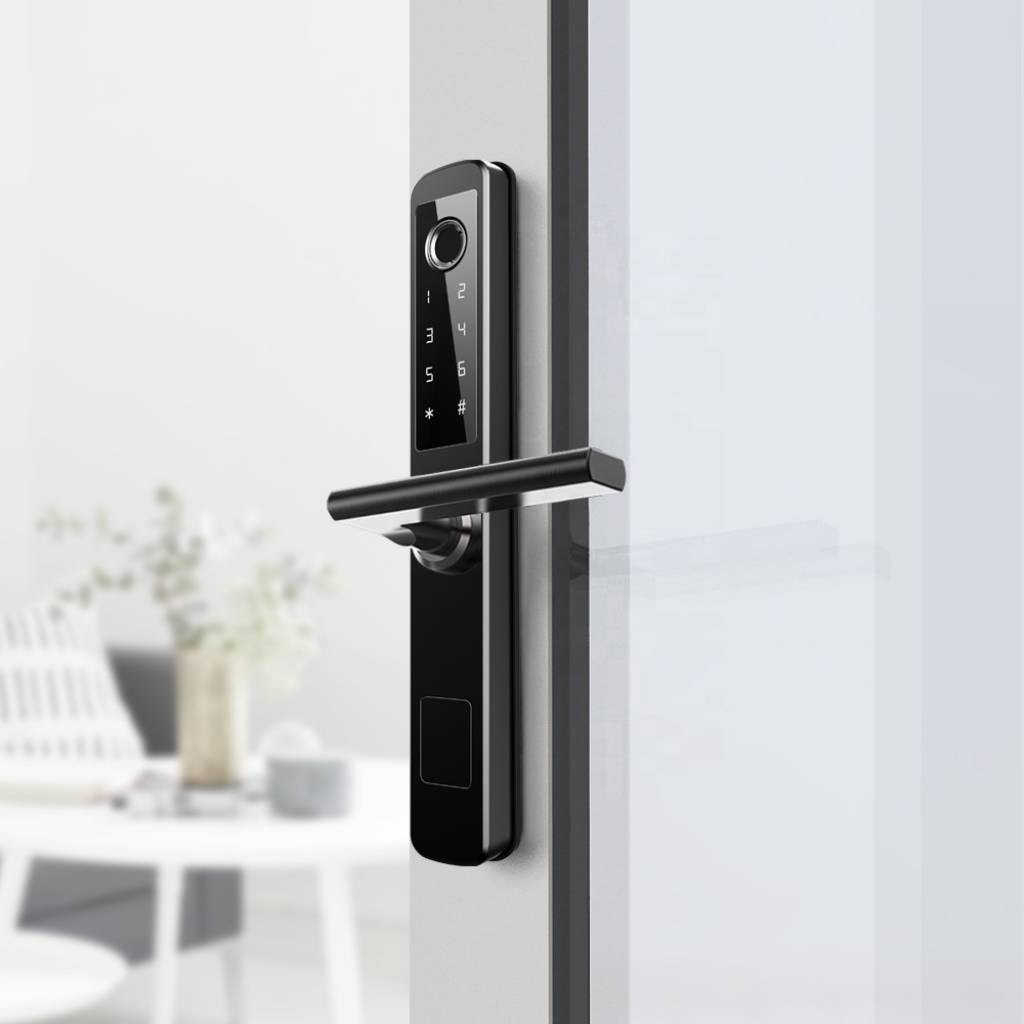 Cerradura de puerta inteligente Tuya, dispositivo de cierre Digital con  contraseña, doble cara, huella dactilar, llanta