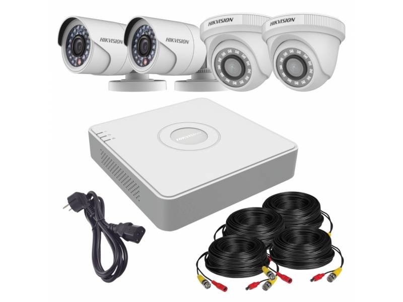 Kit 4 Camaras de Seguridad Hikvision Dvr 4ch